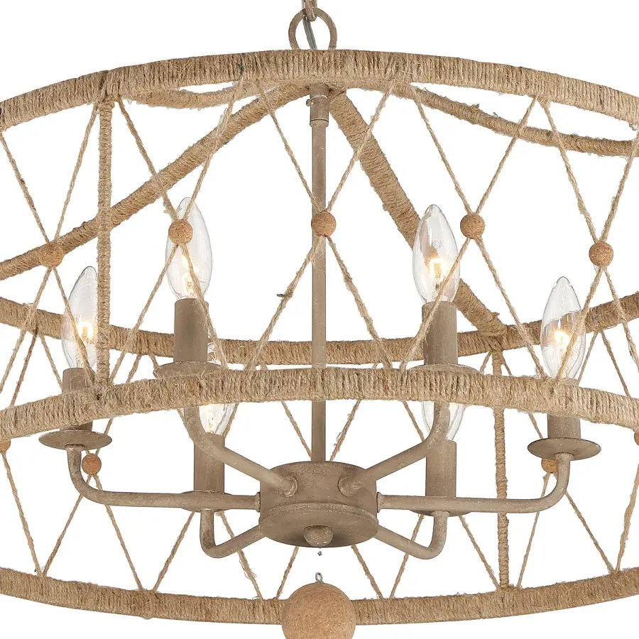 Brixton 24" Natural Jute Chandelier - Image 4
