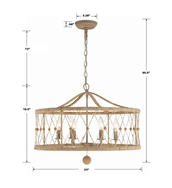 Brixton 24" Natural Jute Chandelier - Image 8