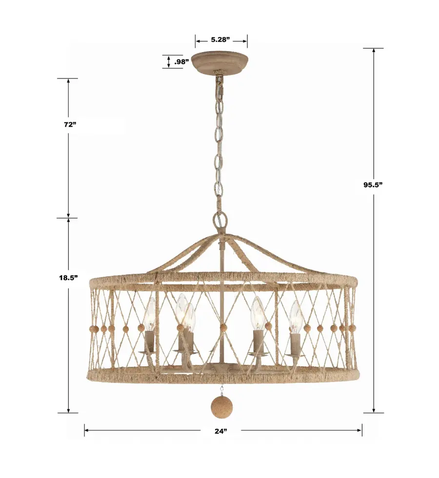 Brixton 24" Natural Jute Chandelier - Image 8