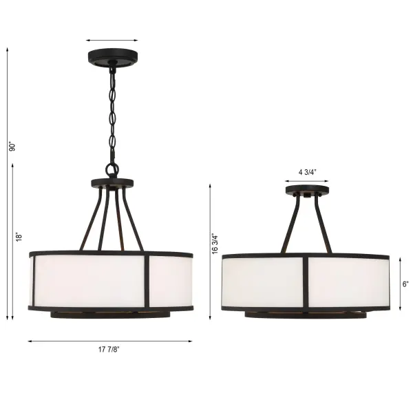 Bryant 18" Semi Flush Mount in Black Forged - Image 7