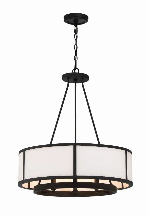 Bryant 24" Drum Chandelier in Black Forged - Image 1