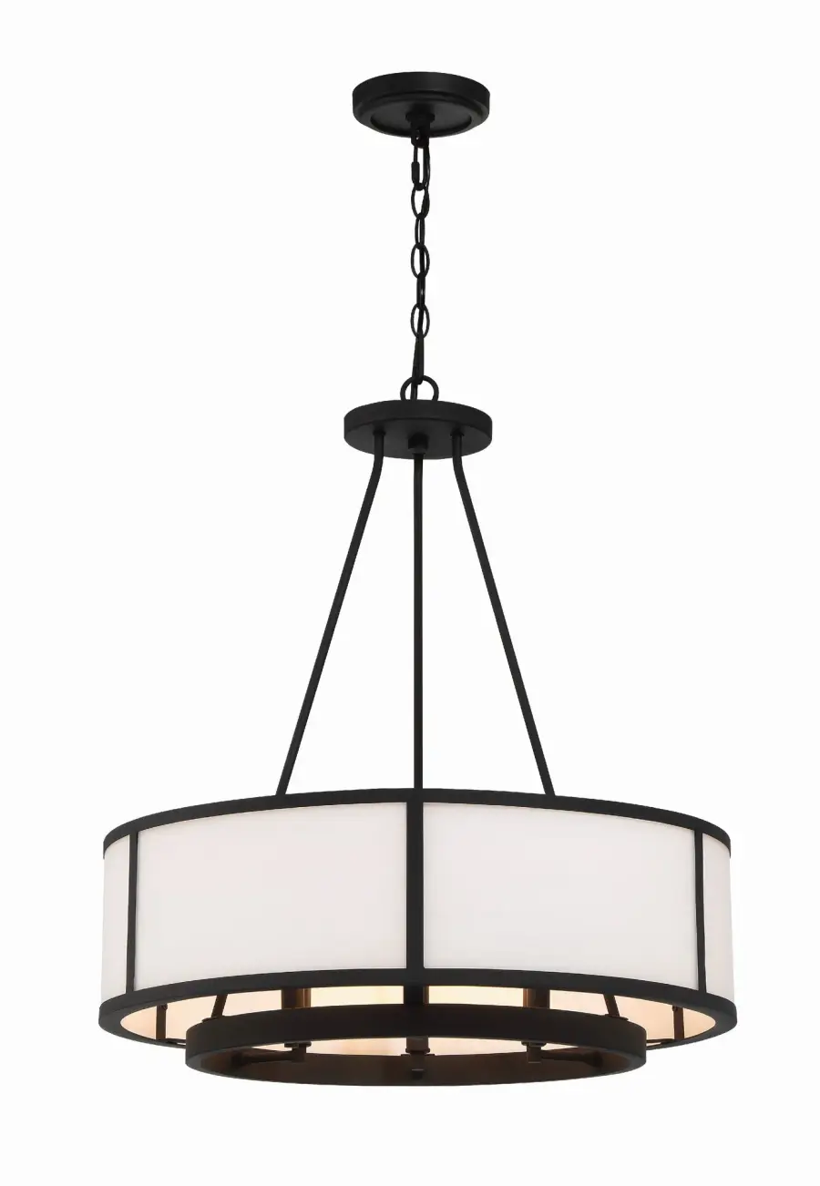 Bryant 24" Drum Chandelier in Black Forged - Image 1