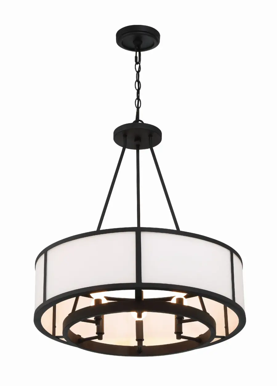 Bryant 24" Drum Chandelier in Black Forged - Image 2