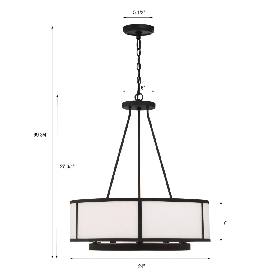 Bryant 24" Drum Chandelier in Black Forged - Image 7