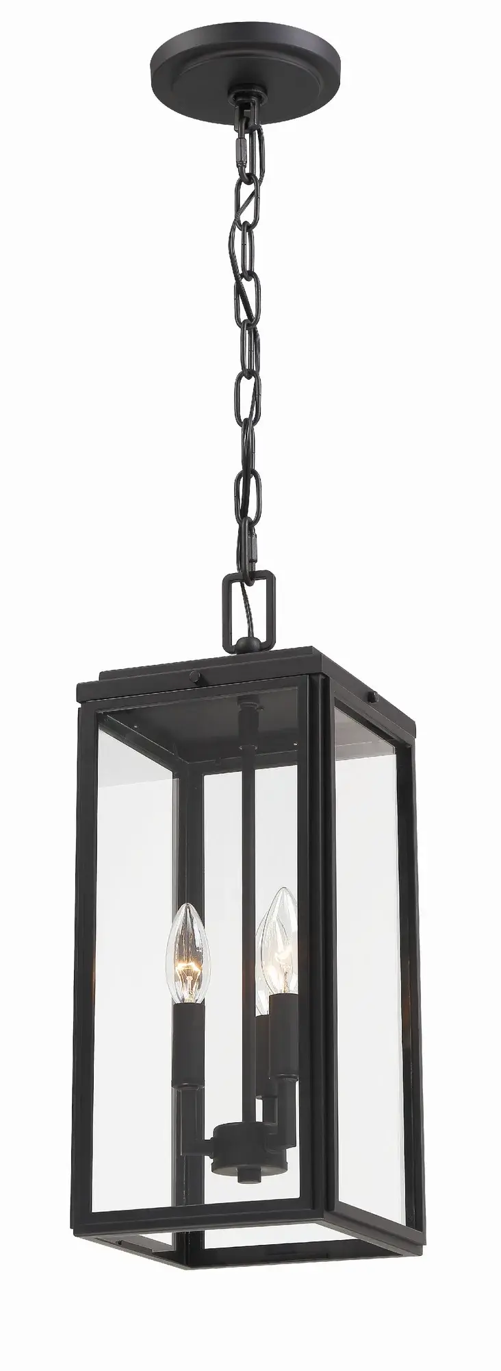 Byron 7.5" Outdoor Pendant in Matte Black - Image 2