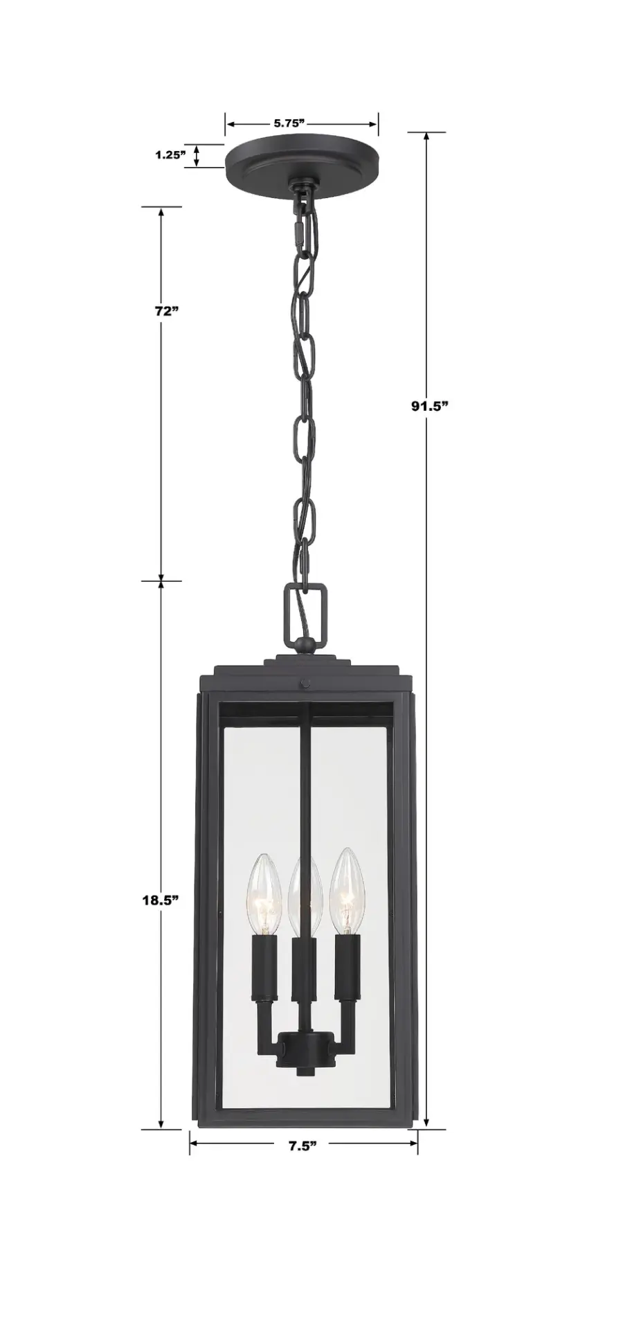 Byron 7.5" Outdoor Pendant in Matte Black - Image 7