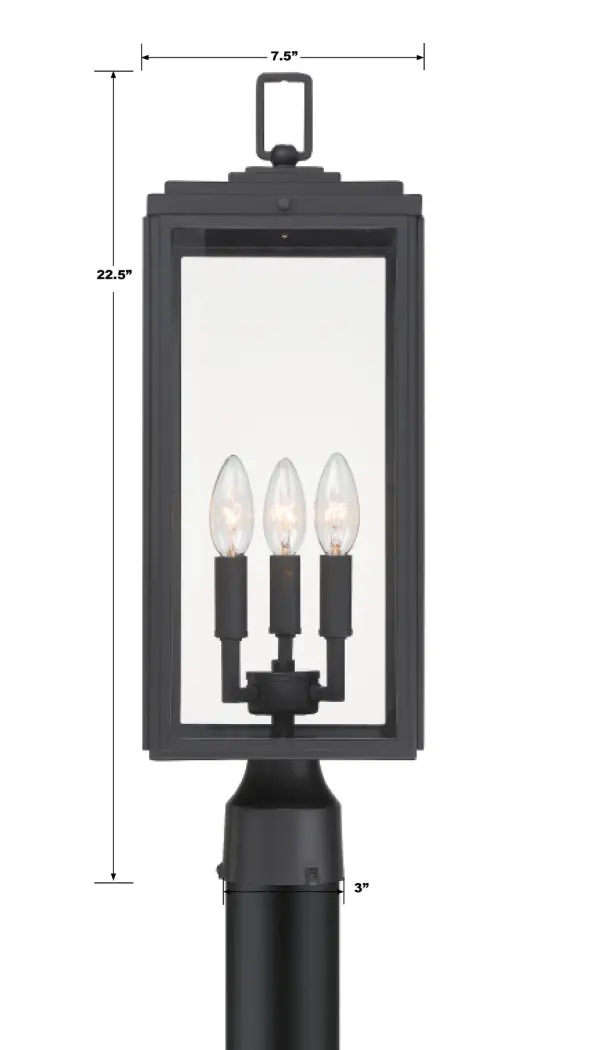 Byron 7.5" Outdoor Post Light - Image 7