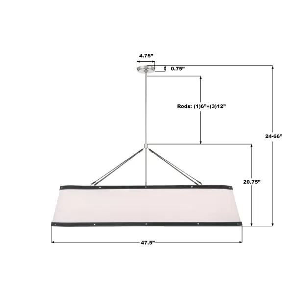 Callahan 47.5" Linear Oval Chandelier - Image 16