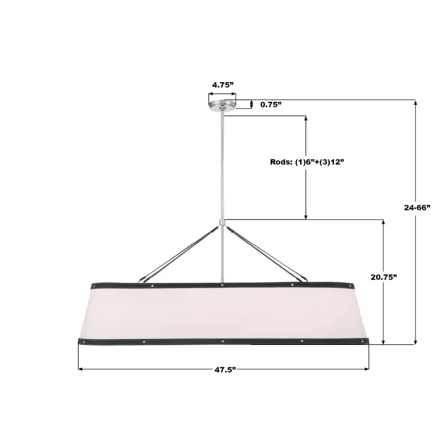 Callahan 47.5" Linear Oval Chandelier - Image 16