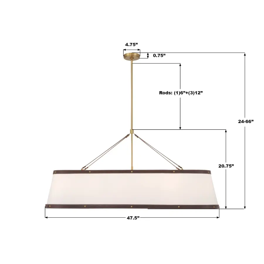 Callahan 47.5" Linear Oval Chandelier - Image 7