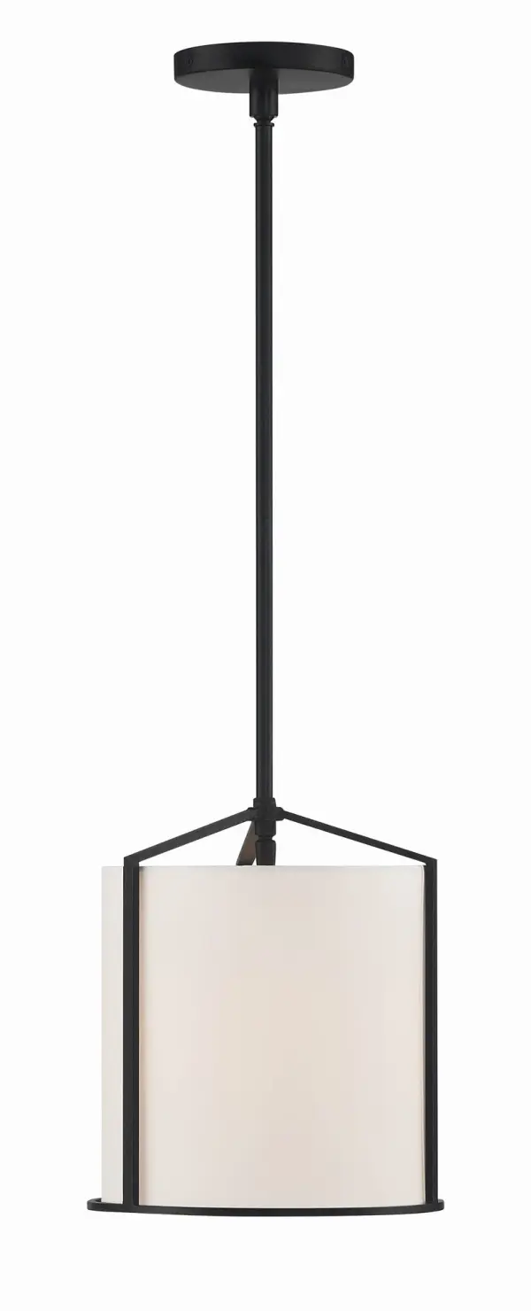 Carlyn 10" Black Drum Pendant - Image 1