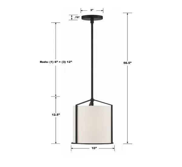 Carlyn 10" Black Drum Pendant - Image 6