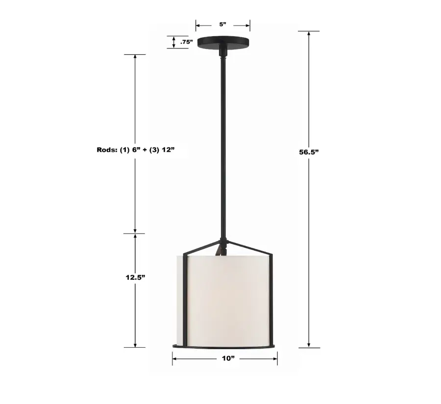 Carlyn 10" Black Drum Pendant - Image 6