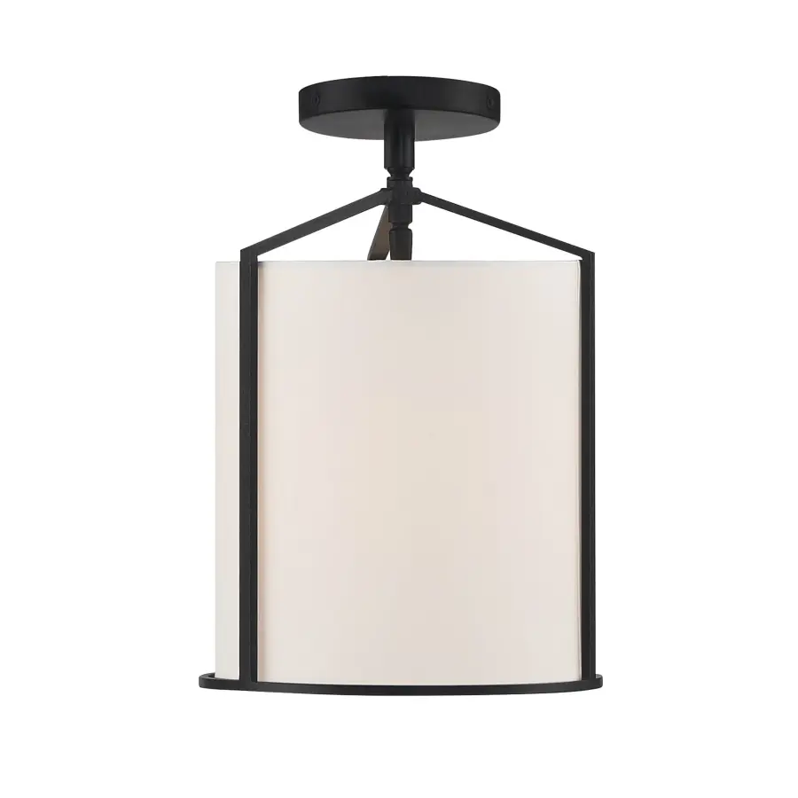 Carlyn 10" Semi Flush Mount in Black - Image 1