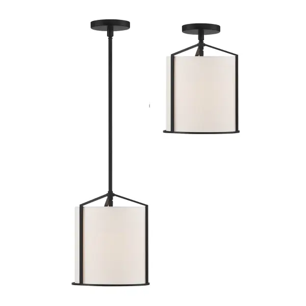 Carlyn 10" Semi Flush Mount in Black - Image 2