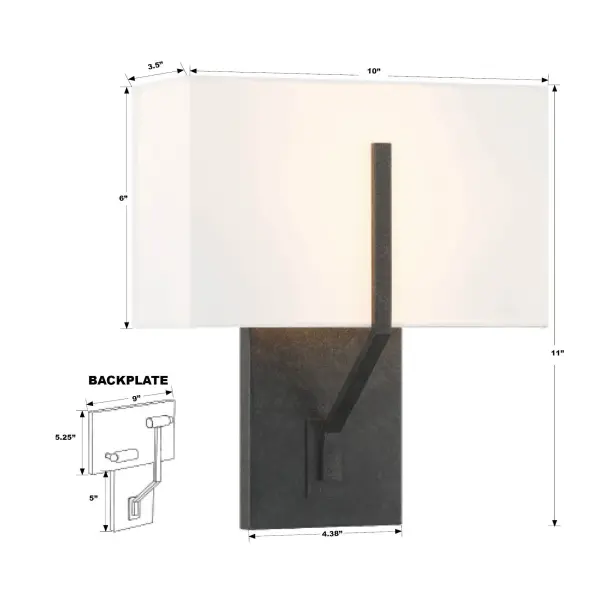 Carlyn 10" Black Fabric Drum Sconce - Image 5