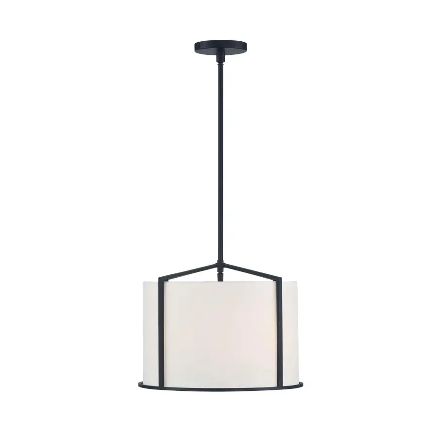 Carlyn 16" Black Drum Chandelier - Image 1