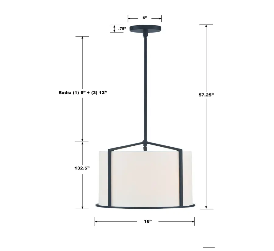 Carlyn 16" Black Drum Chandelier - Image 7