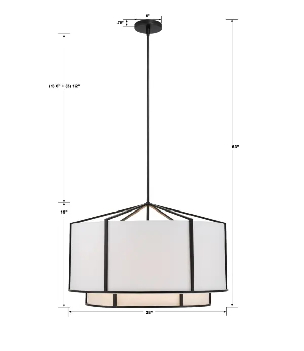 Carlyn 28" Drum Chandelier - Image 6