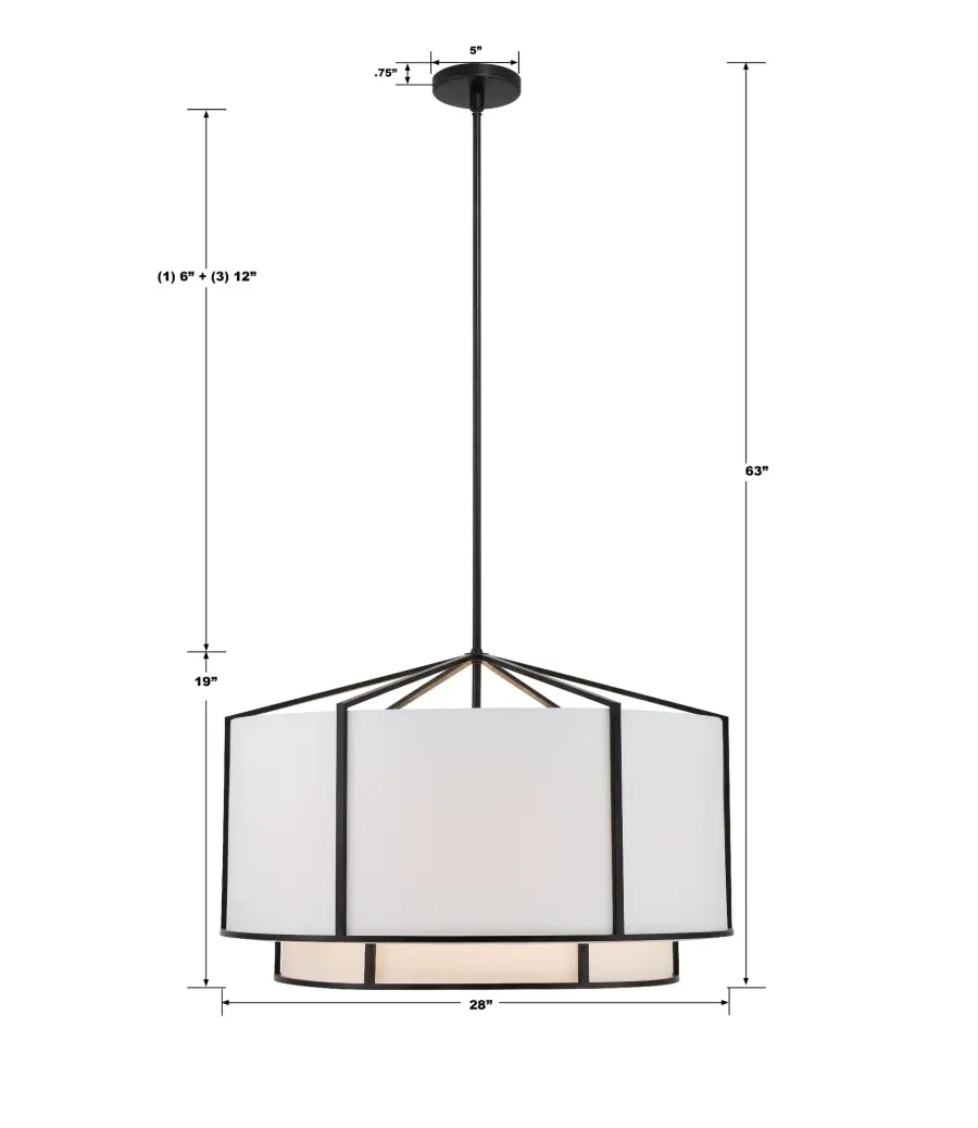 Carlyn 28" Drum Chandelier - Image 6