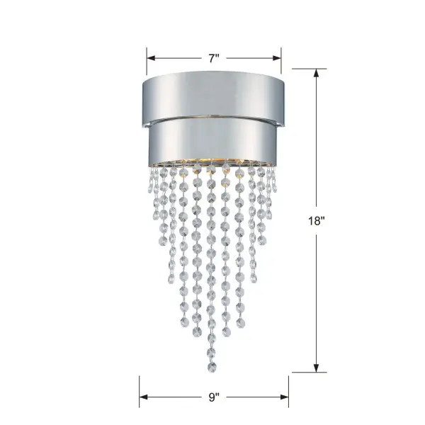 Clarksen 9" Crystal Waterfall Sconce - Image 2