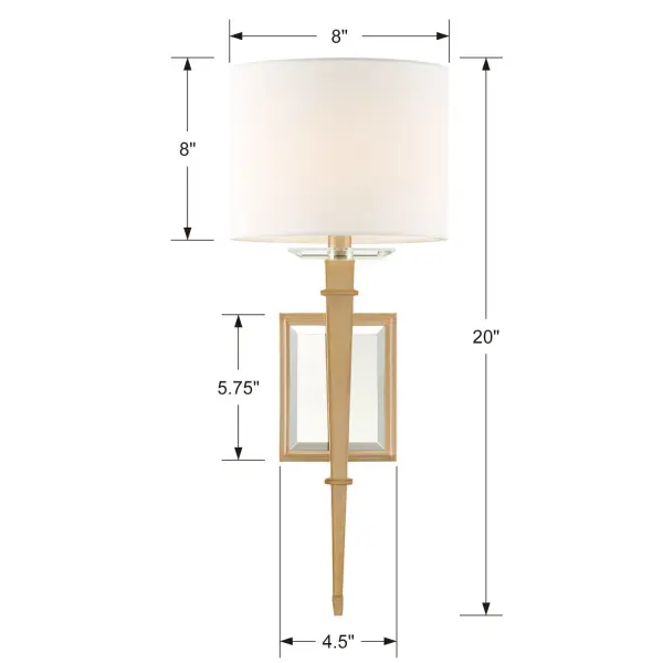 Clifton 8" Sconce in Aged Brass - Image 9