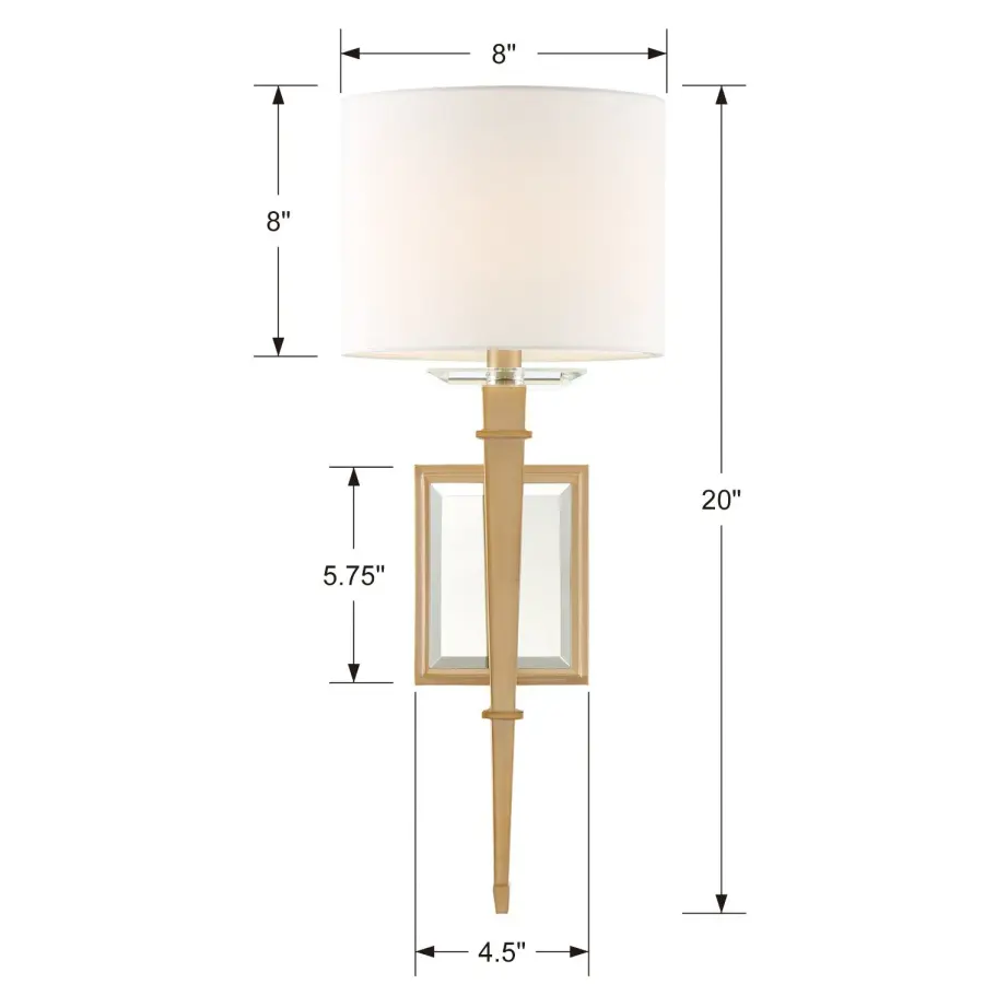 Clifton 8" Sconce in Aged Brass - Image 9