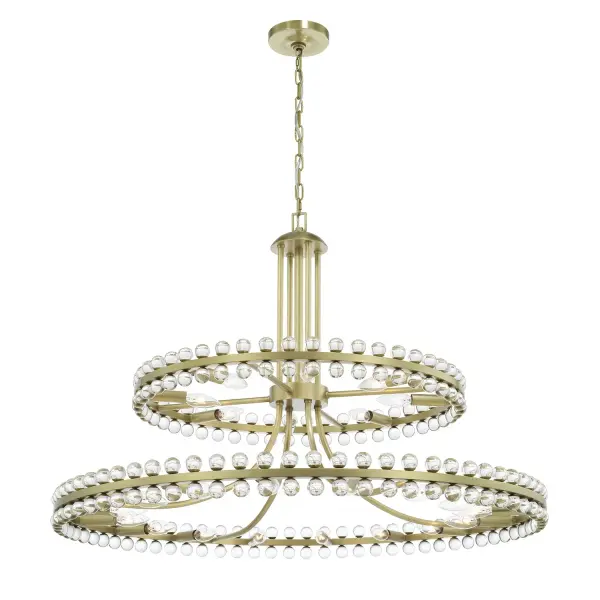Clover 39.25" Chandelier in Aged Brass - Image 2