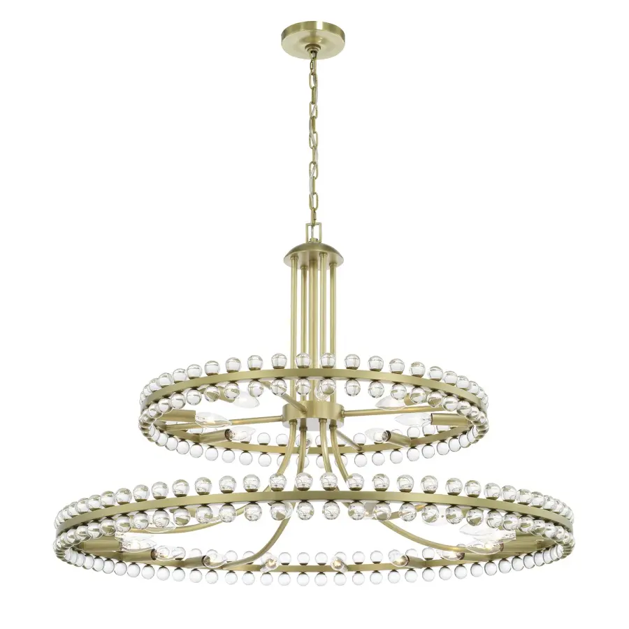 Clover 39.25" Chandelier in Aged Brass - Image 2