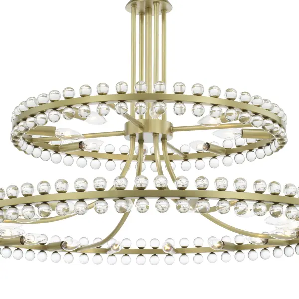 Clover 39.25" Chandelier in Aged Brass - Image 3