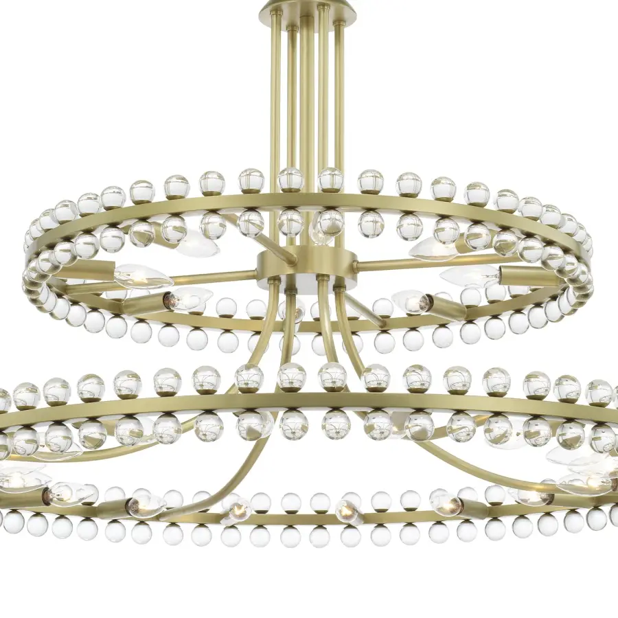 Clover 39.25" Chandelier in Aged Brass - Image 3