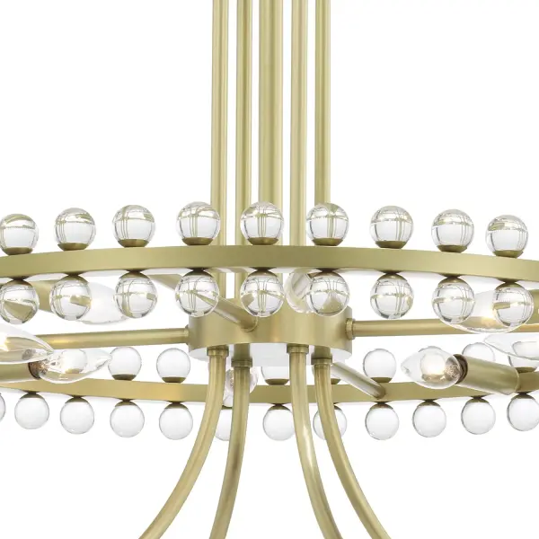Clover 39.25" Chandelier in Aged Brass - Image 4