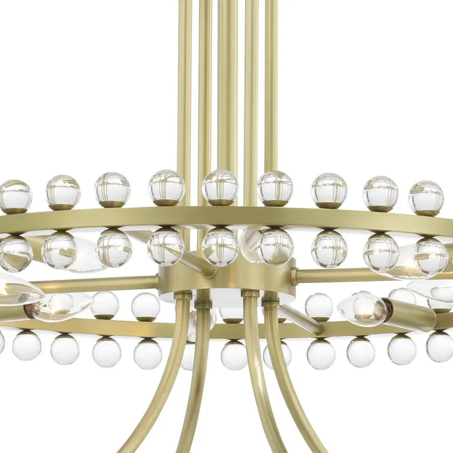Clover 39.25" Chandelier in Aged Brass - Image 4