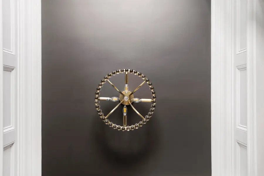 Clover 18.25" Semi Flush Mount in Aged Brass - Image 4
