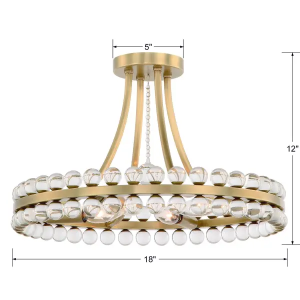 Clover 18.25" Semi Flush Mount in Aged Brass - Image 8
