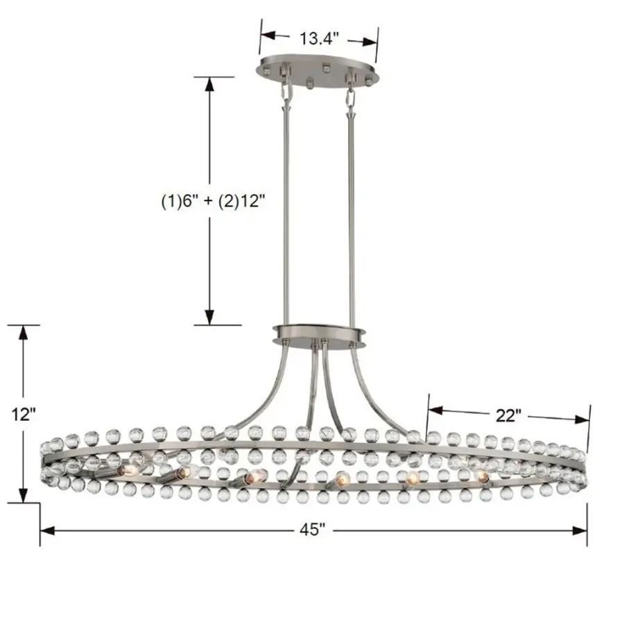 Clover 45" Oval Chandelier - Image 3