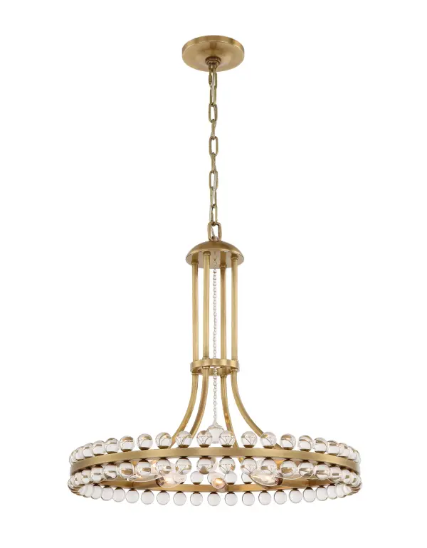 Clover 22.5" Aged Brass Chandelier - Image 1