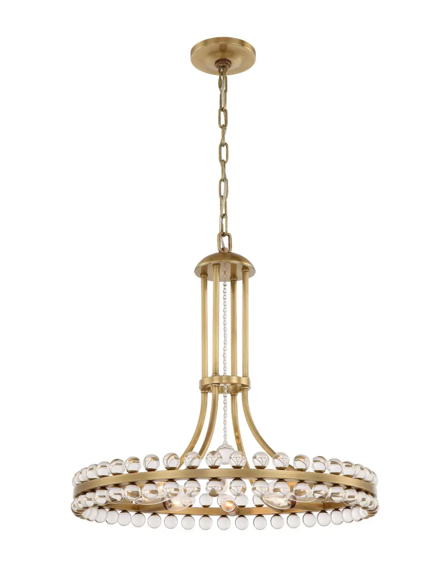 Clover 22.5" Aged Brass Chandelier - Image 1