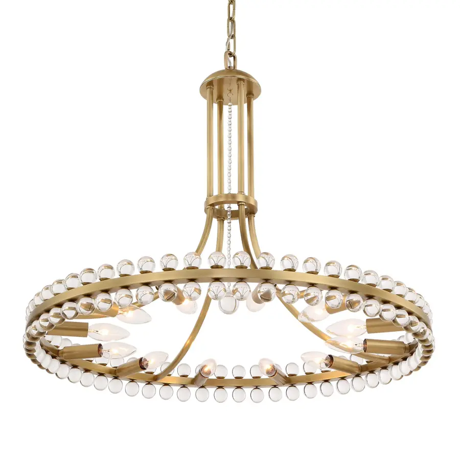 Clover 28.75" Chandelier in Aged Brass - Image 2
