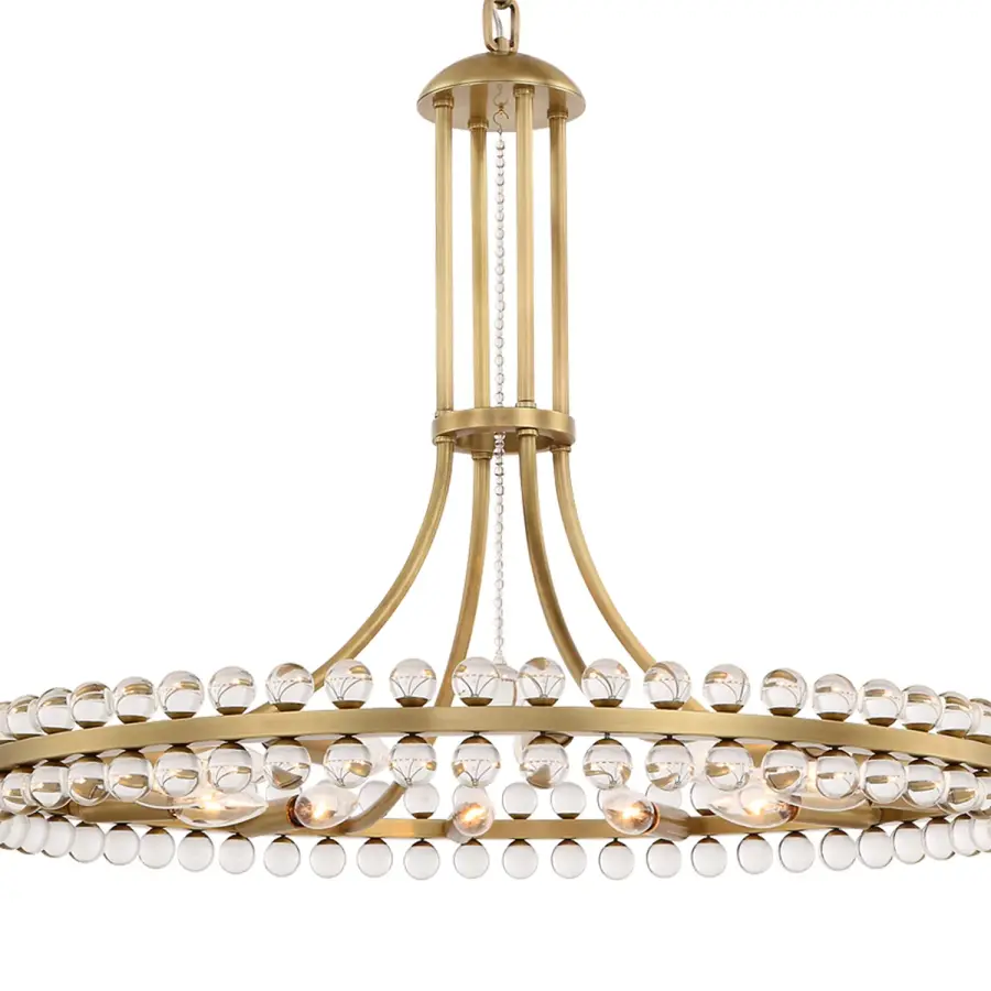 Clover 28.75" Chandelier in Aged Brass - Image 3