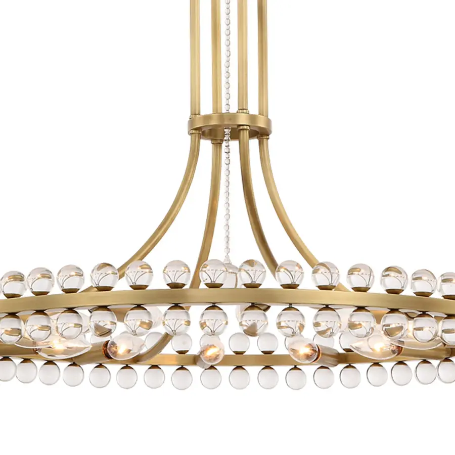Clover 28.75" Chandelier in Aged Brass - Image 4