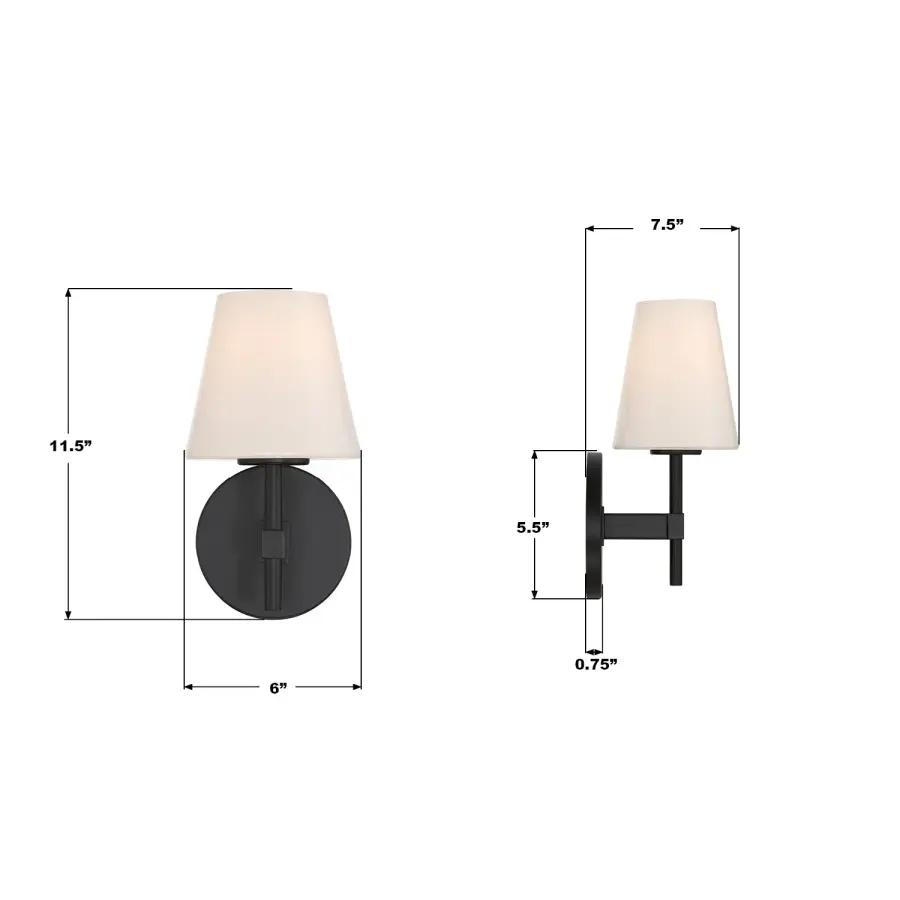 Colton 6" Wall Sconce in Black - Image 23