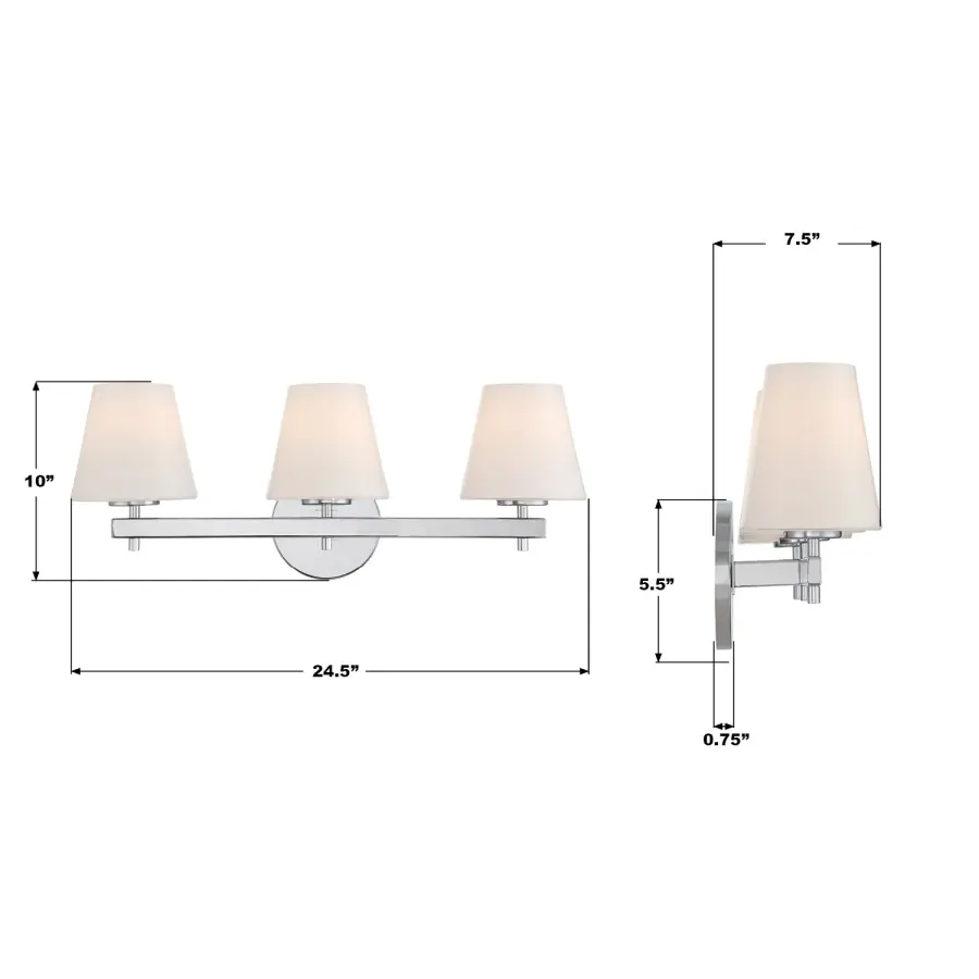 Colton 24.5" Bathroom Vanity Light in Black - Image 15