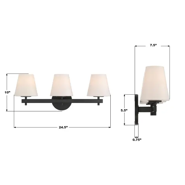 Colton 24.5" Bathroom Vanity Light in Black - Image 23