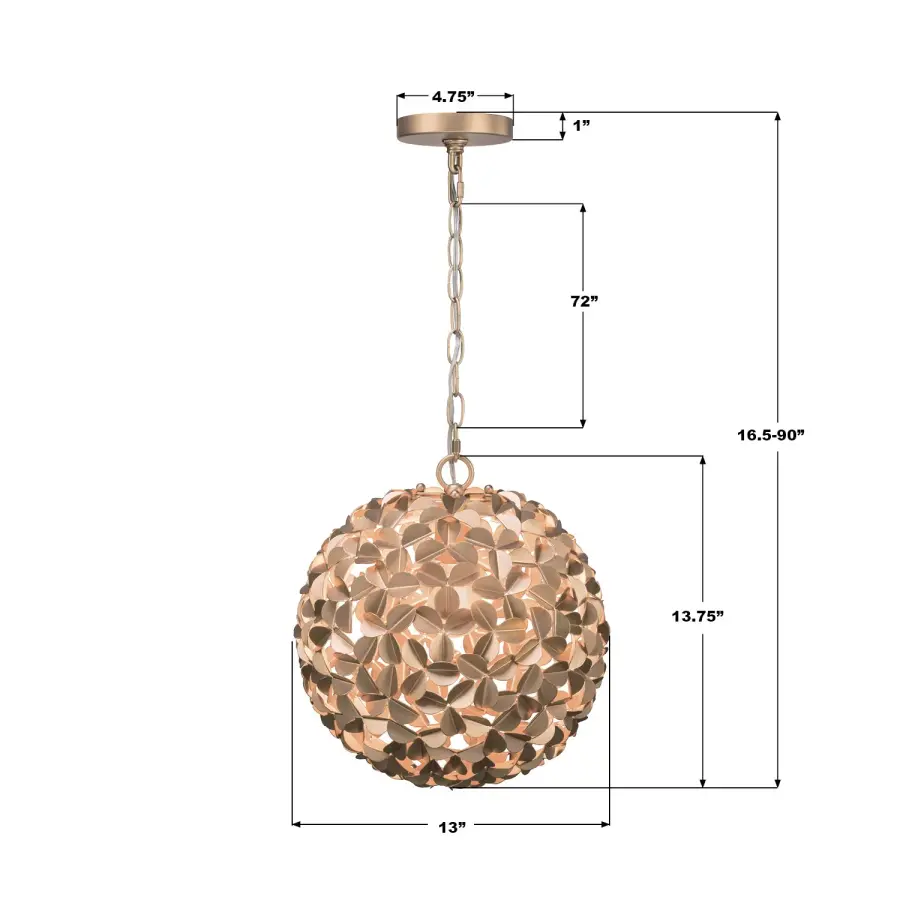 Cora 13" Chandelier in Soft Gold - Image 7