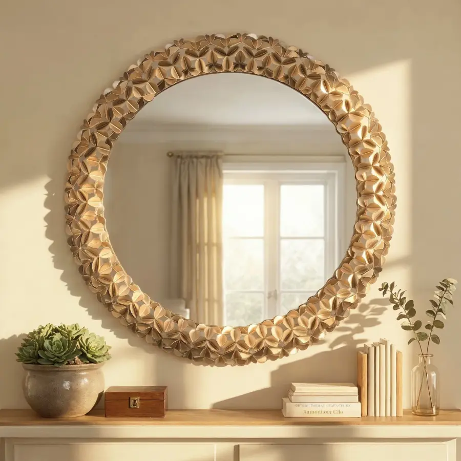 Cora 30" Decorative Mirror in Soft Gold - Image 6