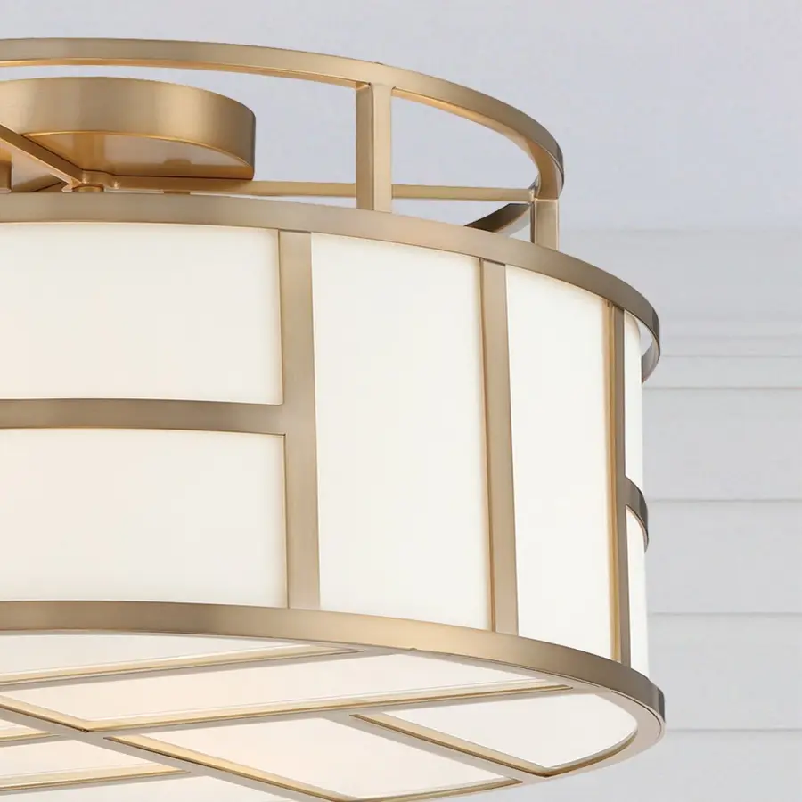 Danielson 16.75" Semi Flush Mount in Vibrant Gold - Image 2
