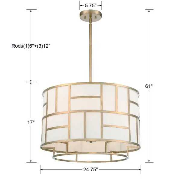 Danielson 24.75" Chandelier in Vibrant Gold - Image 7