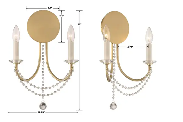 Delilah 12.25" Crystal Sconce - Image 5