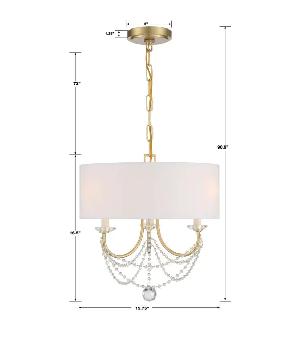 Delilah 15.75" Crystal Chandelier - Image 6